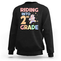 Back To School Unicorn Sweatshirt Riding Into 2nd Grade Rainbow Star - Wonder Print Shop