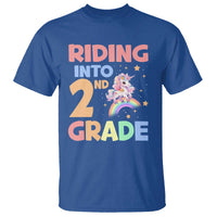 Back To School Unicorn T Shirt Riding Into 2nd Grade Rainbow Star - Wonder Print Shop