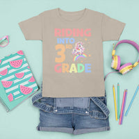 Back To School Unicorn T Shirt For Kid Riding Into 3rd Grade Rainbow Star - Wonder Print Shop