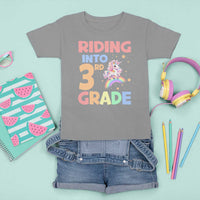 Back To School Unicorn T Shirt For Kid Riding Into 3rd Grade Rainbow Star - Wonder Print Shop