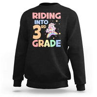 Back To School Unicorn Sweatshirt Riding Into 3rd Grade Rainbow Star - Wonder Print Shop