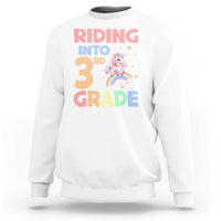 Back To School Unicorn Sweatshirt Riding Into 3rd Grade Rainbow Star - Wonder Print Shop