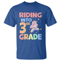 Back To School Unicorn T Shirt Riding Into 3rd Grade Rainbow Star - Wonder Print Shop