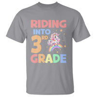 Back To School Unicorn T Shirt Riding Into 3rd Grade Rainbow Star - Wonder Print Shop