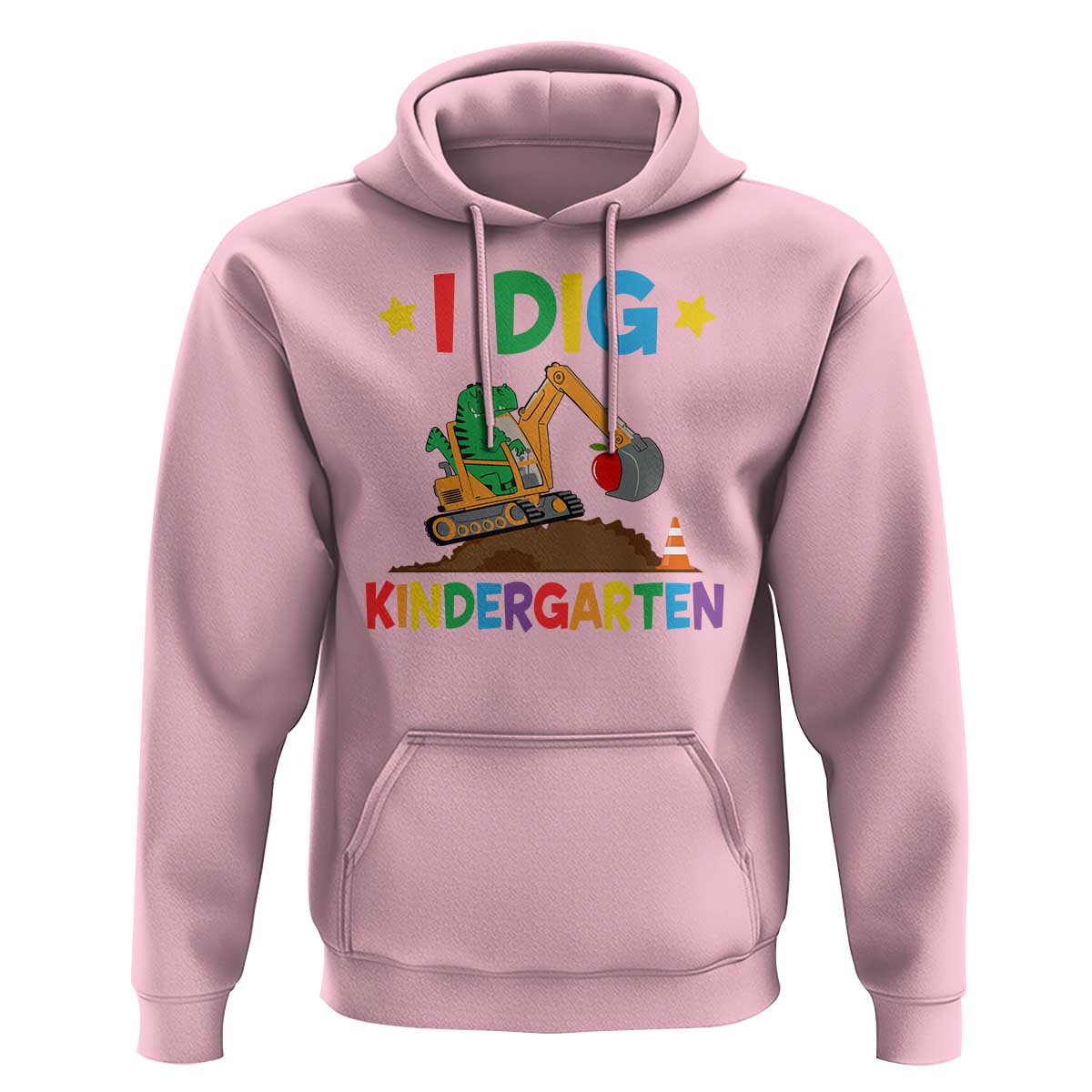 I Dig Kindergarten Hoodie Back To School Dinosaur Truck Construction - Wonder Print Shop