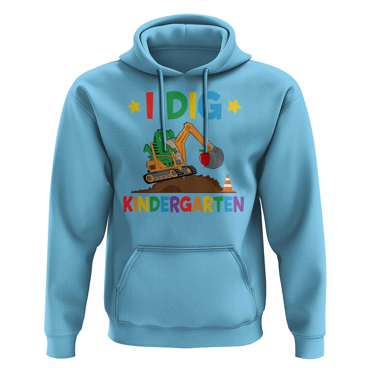 I Dig Kindergarten Hoodie Back To School Dinosaur Truck Construction - Wonder Print Shop