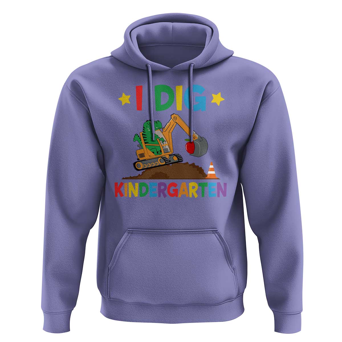 I Dig Kindergarten Hoodie Back To School Dinosaur Truck Construction - Wonder Print Shop