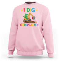 I Dig Kindergarten Sweatshirt Back To School Dinosaur Truck Construction - Wonder Print Shop