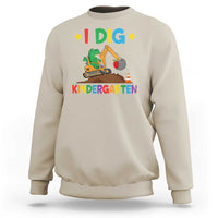 I Dig Kindergarten Sweatshirt Back To School Dinosaur Truck Construction - Wonder Print Shop