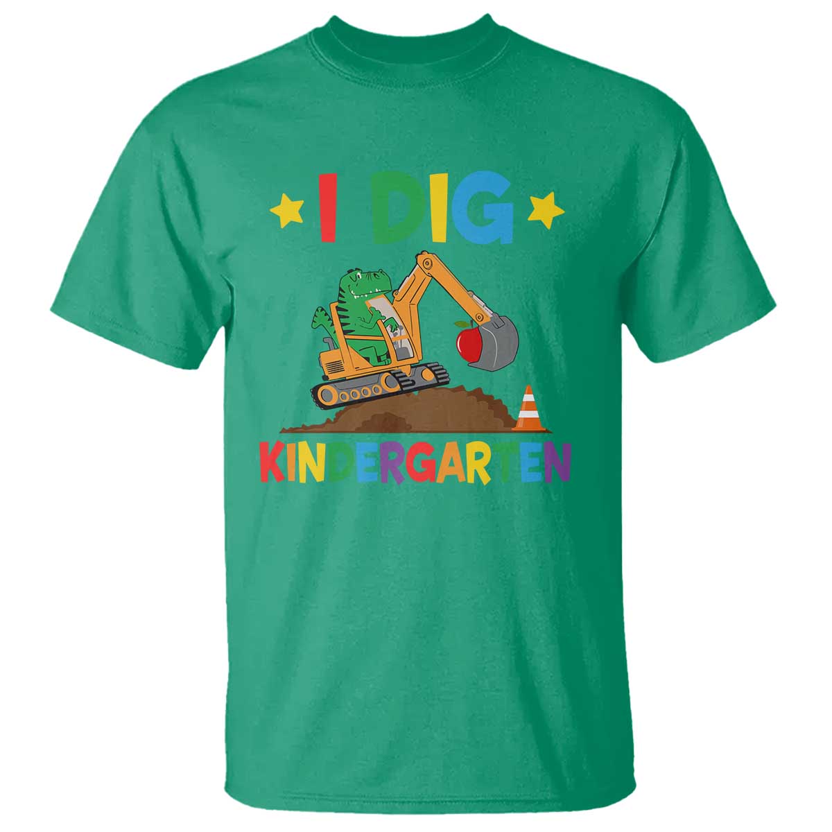 I Dig Kindergarten T Shirt Back To School Dinosaur Truck Construction - Wonder Print Shop