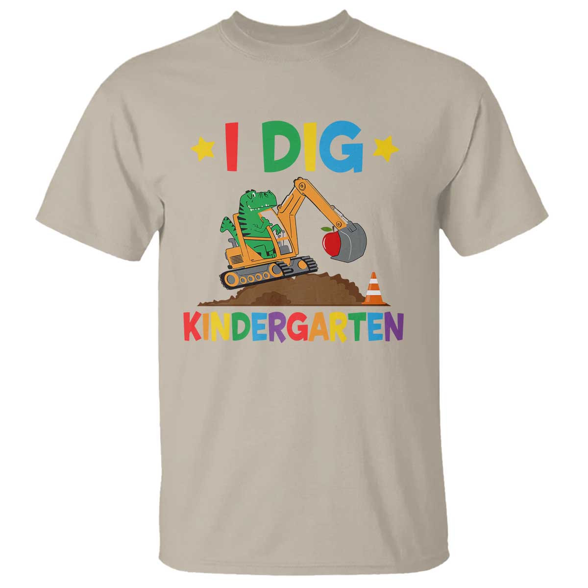 I Dig Kindergarten T Shirt Back To School Dinosaur Truck Construction - Wonder Print Shop
