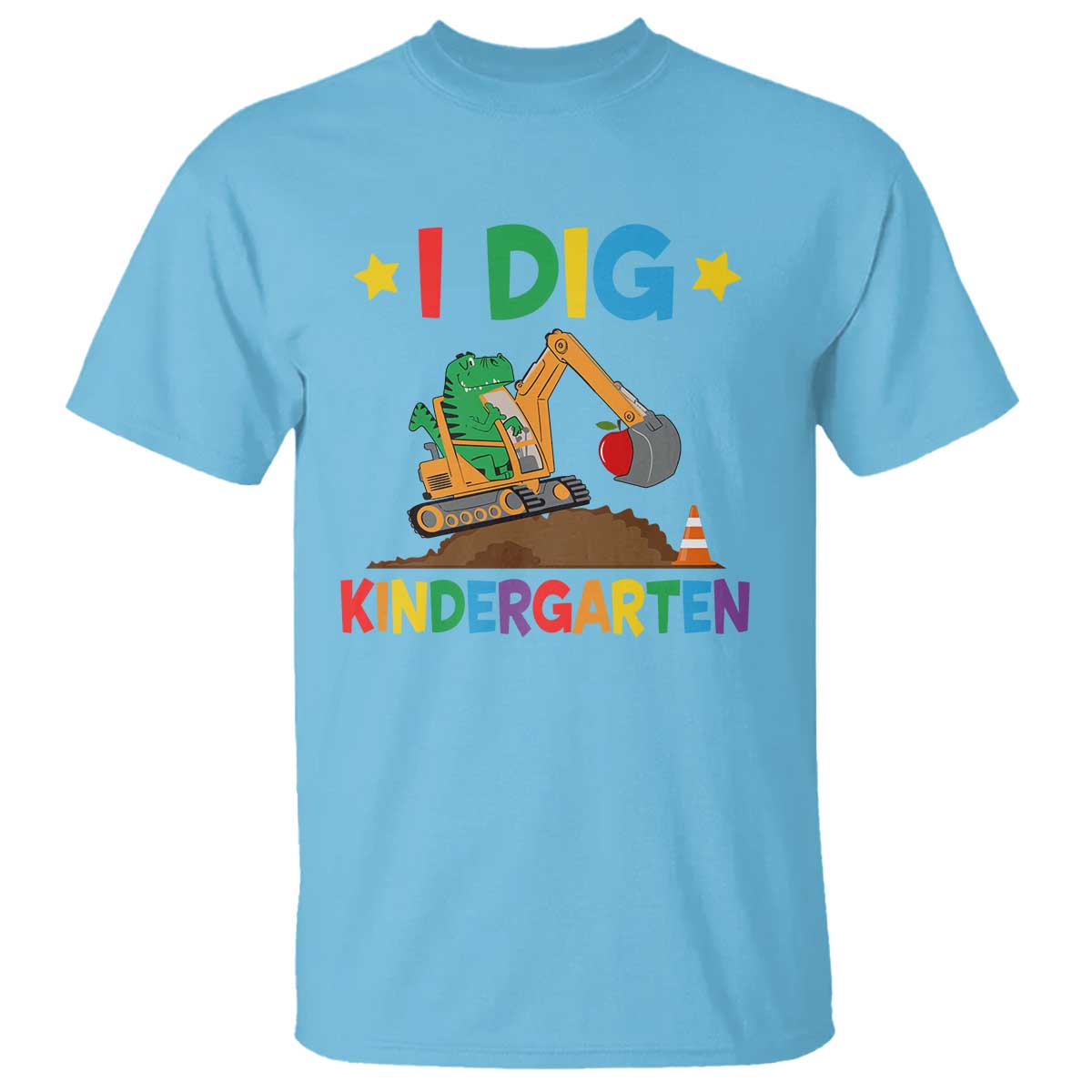 I Dig Kindergarten T Shirt Back To School Dinosaur Truck Construction - Wonder Print Shop