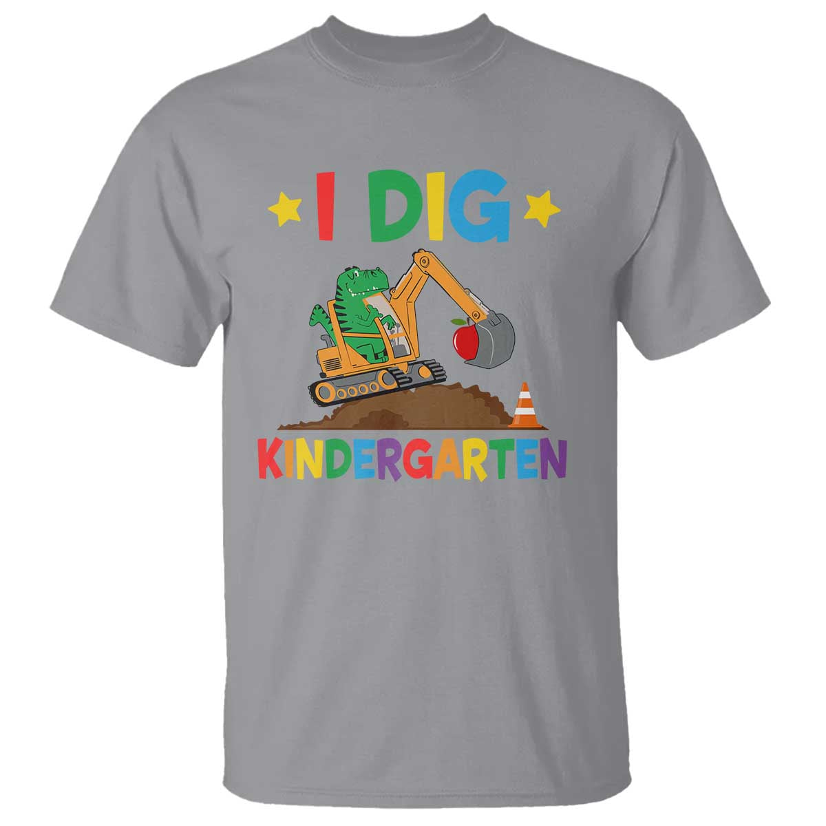 I Dig Kindergarten T Shirt Back To School Dinosaur Truck Construction - Wonder Print Shop