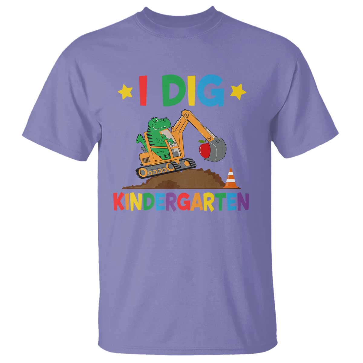 I Dig Kindergarten T Shirt Back To School Dinosaur Truck Construction - Wonder Print Shop