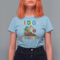 I Dig Kindergarten T Shirt For Women Back To School Dinosaur Truck Construction - Wonder Print Shop