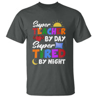 Funny Teacher T Shirt Super Teacher By Day Super Tired By Night Sun Pillow - Wonder Print Shop