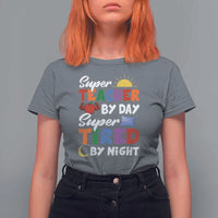 Funny Teacher T Shirt For Women Super Teacher By Day Super Tired By Night Sun Pillow - Wonder Print Shop
