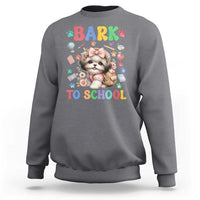 Funny Bark To School Sweatshirt Shih Tzu Dogs School Supplies Paw - Wonder Print Shop