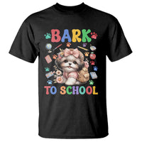Funny Bark To School T Shirt Shih Tzu Dogs School Supplies Paw - Wonder Print Shop