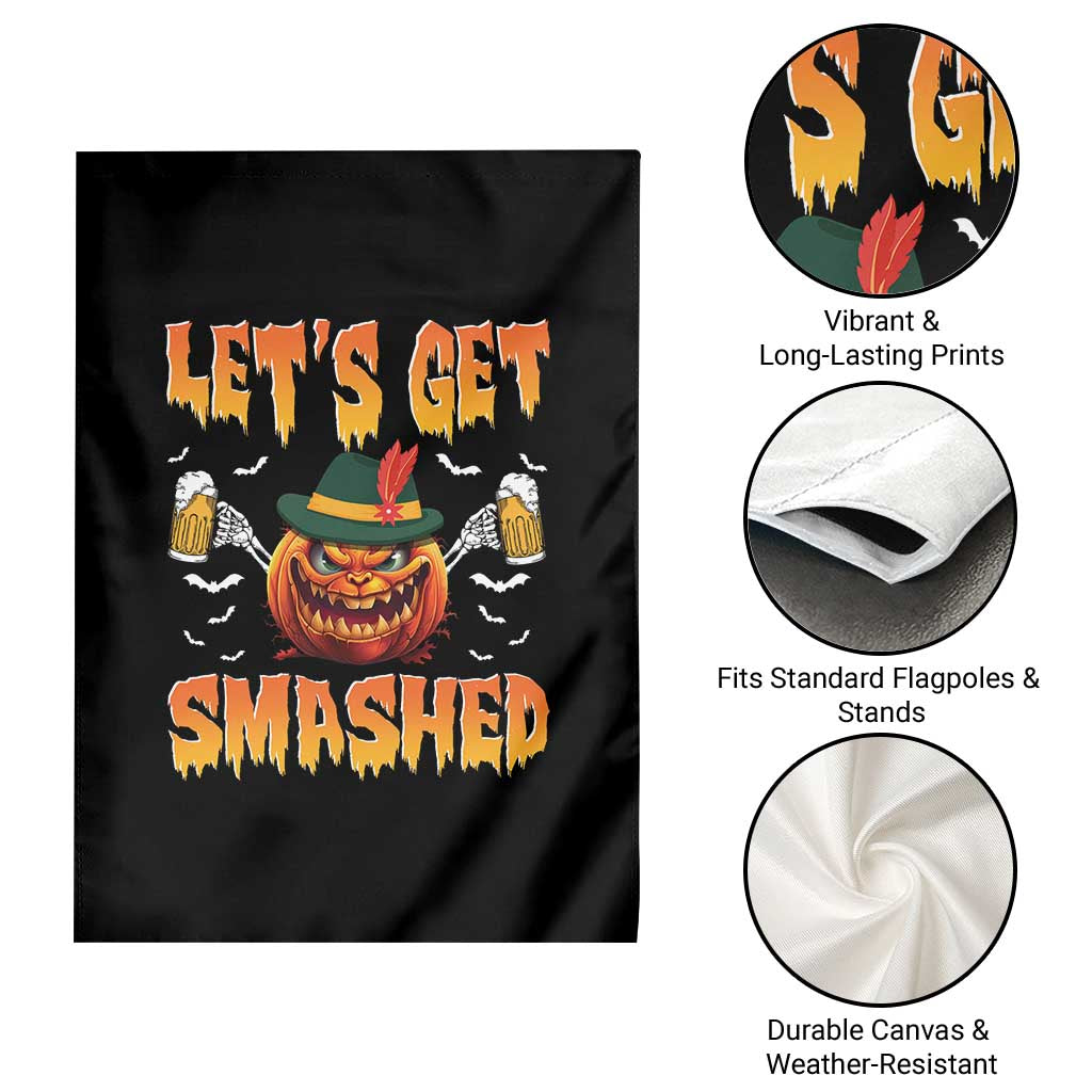 Funny Let's Get Smashed Garden Flag Oktoberfest Pumpkin Beer Tyrolean Hat - Wonder Print Shop