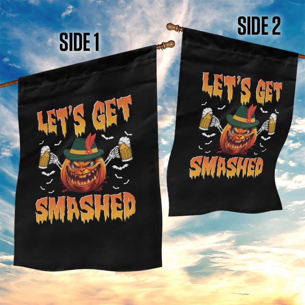 Funny Let's Get Smashed Garden Flag Oktoberfest Pumpkin Beer Tyrolean Hat - Wonder Print Shop