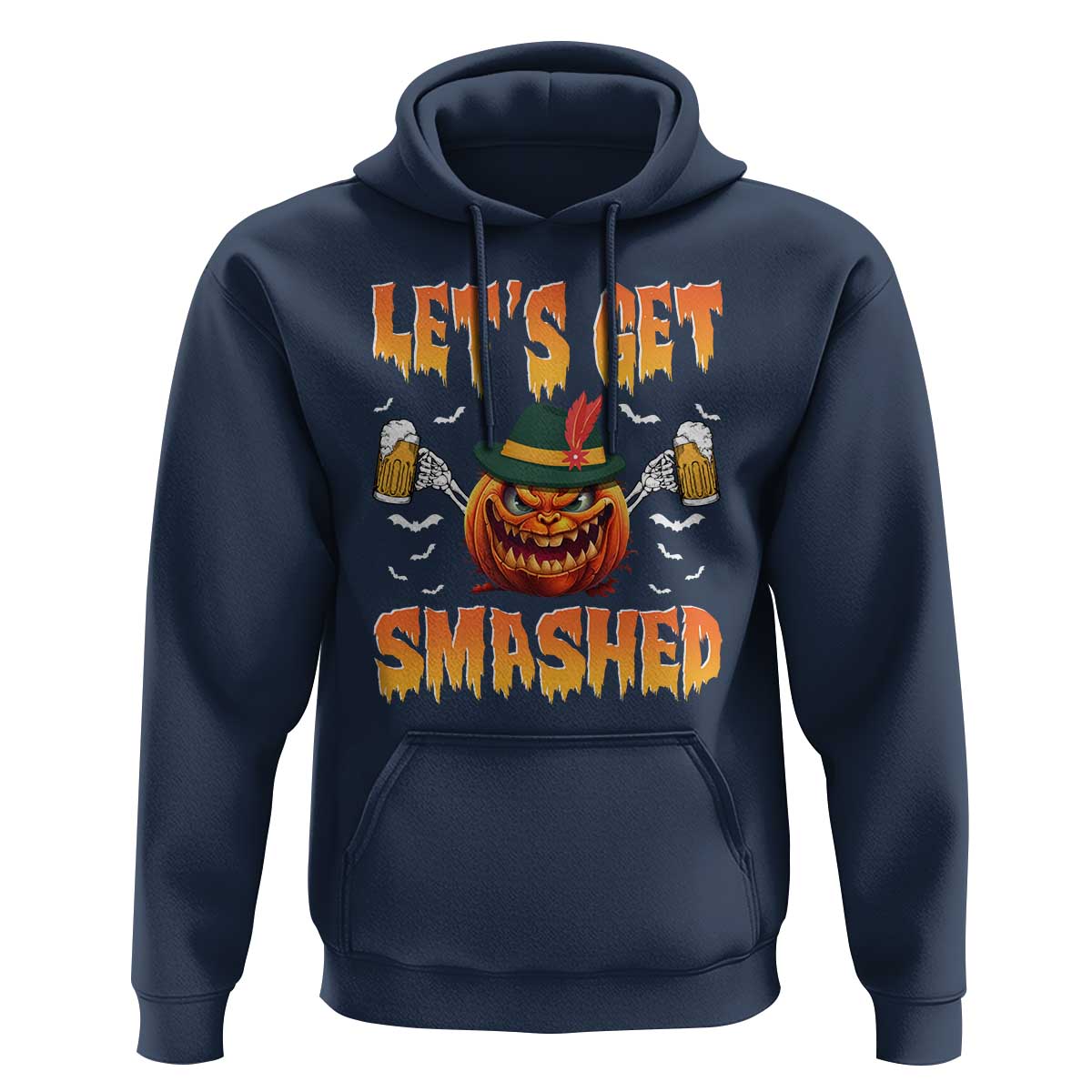Funny Let's Get Smashed Hoodie Oktoberfest Pumpkin Beer Tyrolean Hat - Wonder Print Shop