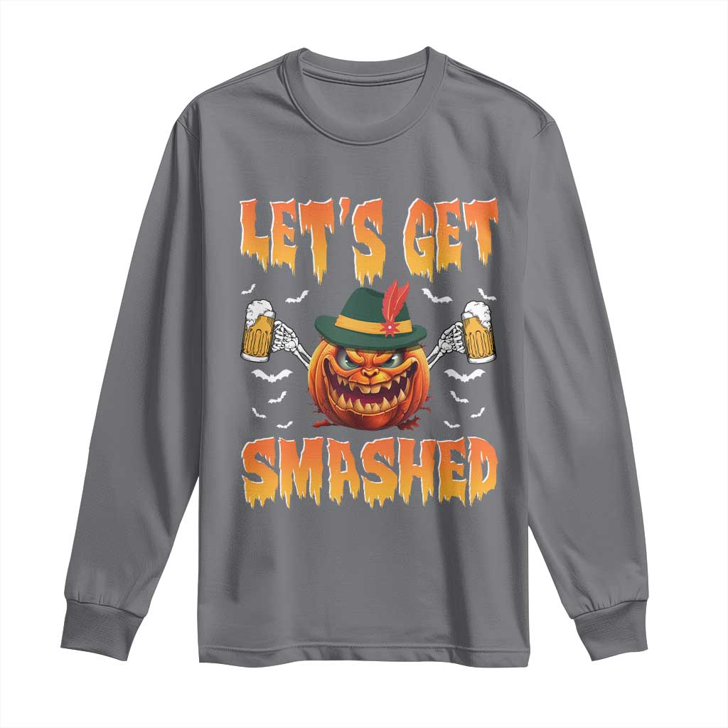 Funny Let's Get Smashed Long Sleeve Shirt Oktoberfest Pumpkin Beer Tyrolean Hat - Wonder Print Shop