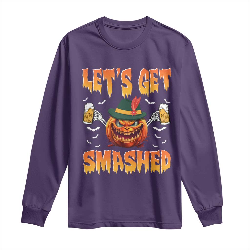 Funny Let's Get Smashed Long Sleeve Shirt Oktoberfest Pumpkin Beer Tyrolean Hat - Wonder Print Shop