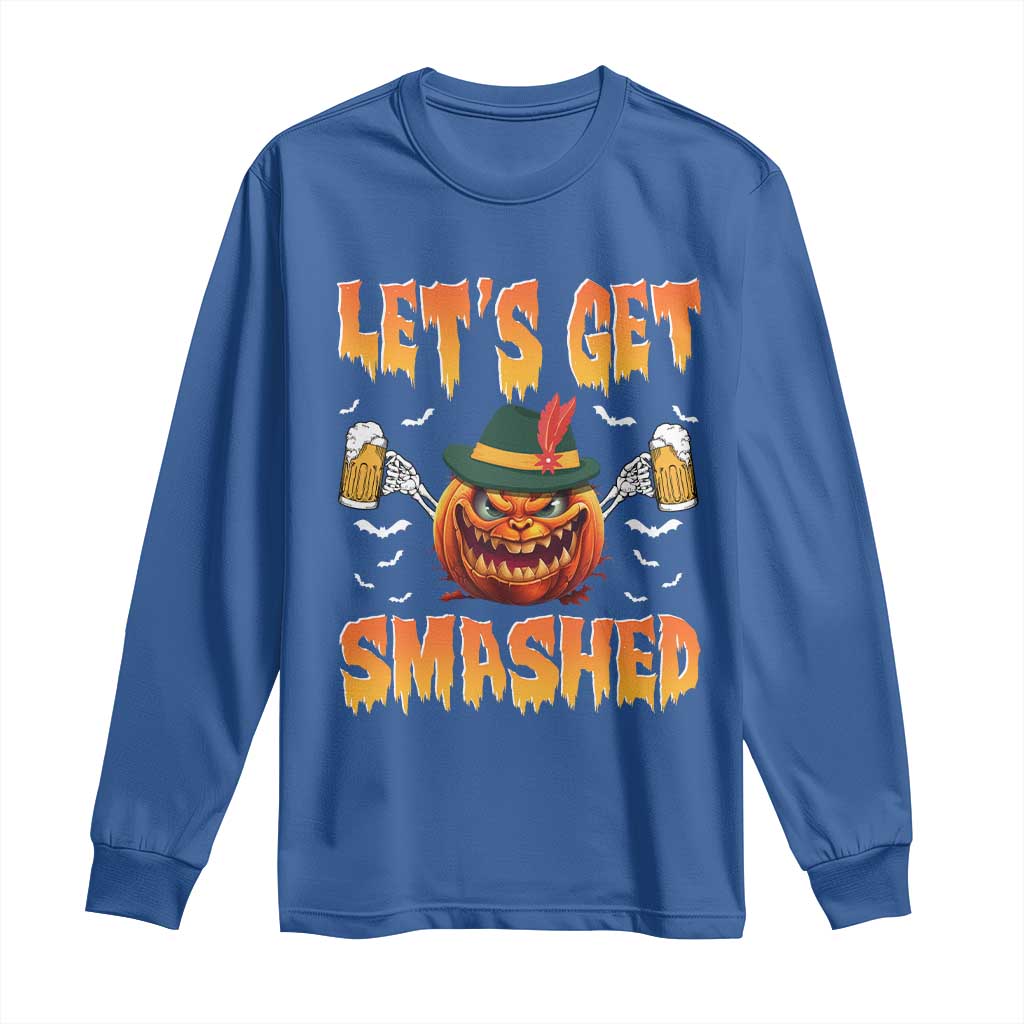 Funny Let's Get Smashed Long Sleeve Shirt Oktoberfest Pumpkin Beer Tyrolean Hat - Wonder Print Shop