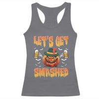 Funny Let's Get Smashed Racerback Tank Top Oktoberfest Pumpkin Beer Tyrolean Hat - Wonder Print Shop