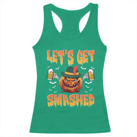 Funny Let's Get Smashed Racerback Tank Top Oktoberfest Pumpkin Beer Tyrolean Hat - Wonder Print Shop
