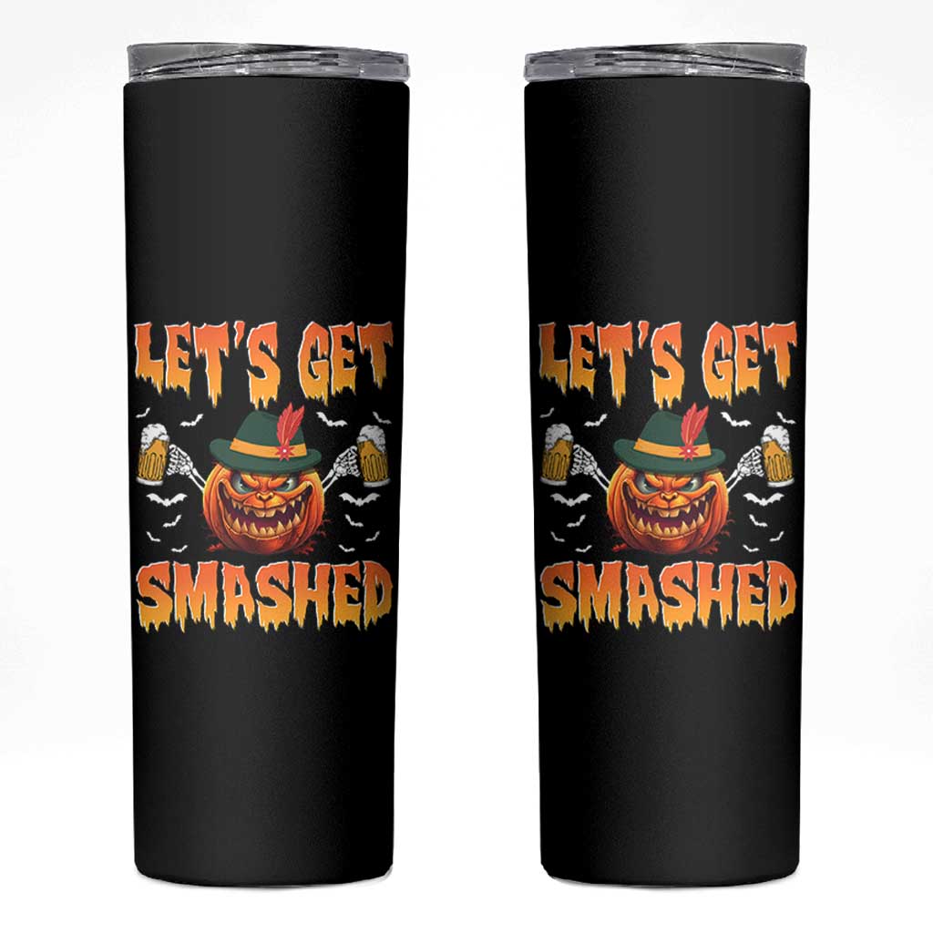 Funny Let's Get Smashed Skinny Tumbler Oktoberfest Pumpkin Beer Tyrolean Hat - Wonder Print Shop