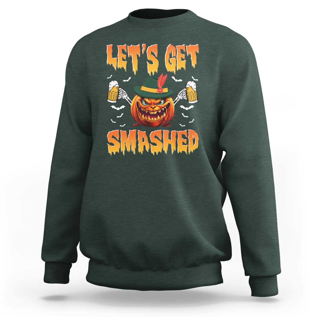 Funny Let's Get Smashed Sweatshirt Oktoberfest Pumpkin Beer Tyrolean Hat - Wonder Print Shop