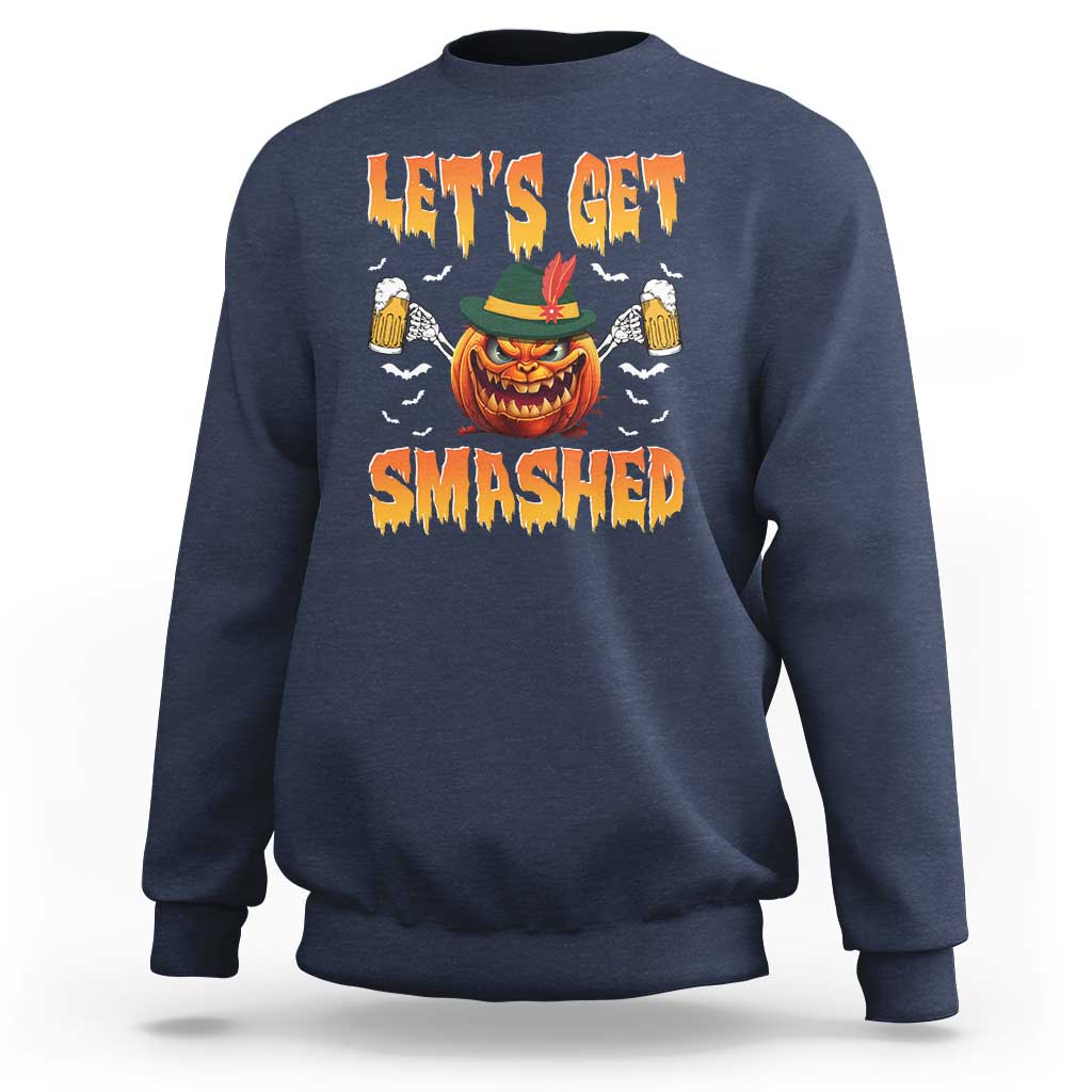 Funny Let's Get Smashed Sweatshirt Oktoberfest Pumpkin Beer Tyrolean Hat - Wonder Print Shop
