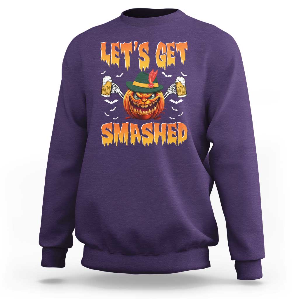 Funny Let's Get Smashed Sweatshirt Oktoberfest Pumpkin Beer Tyrolean Hat - Wonder Print Shop
