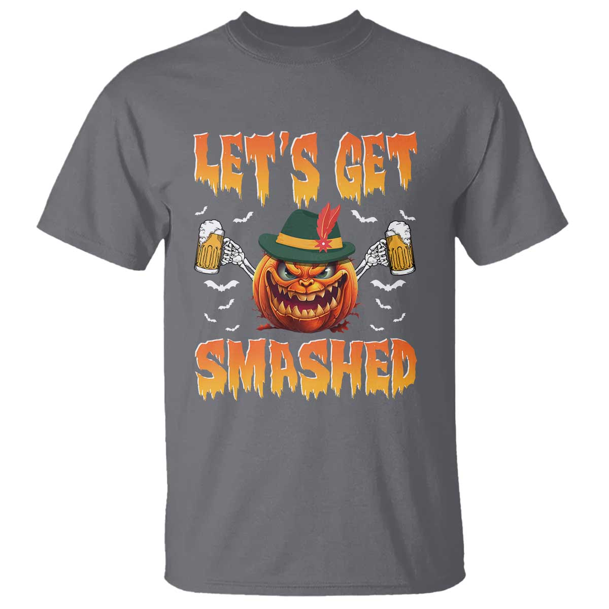 Funny Let's Get Smashed T Shirt Oktoberfest Pumpkin Beer Tyrolean Hat - Wonder Print Shop