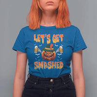 Funny Let's Get Smashed T Shirt For Women Oktoberfest Pumpkin Beer Tyrolean Hat - Wonder Print Shop