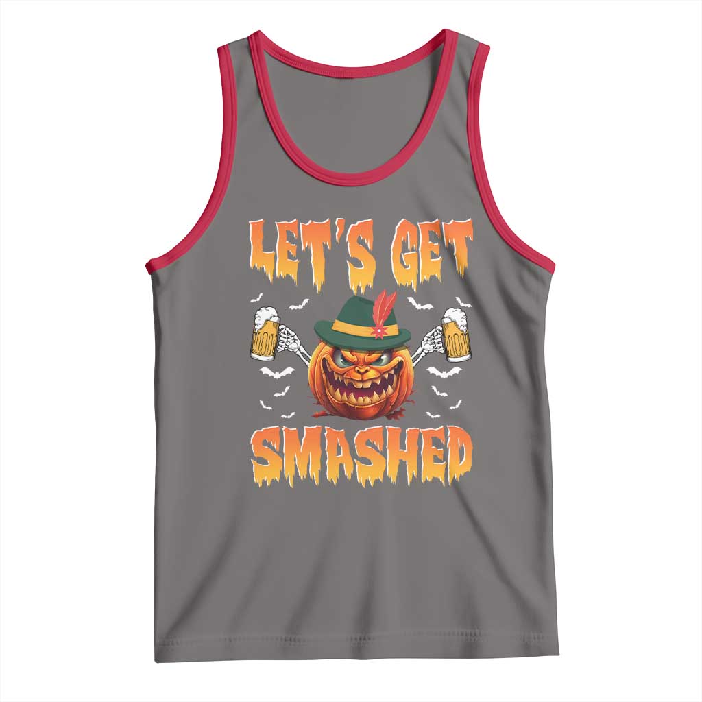 Funny Let's Get Smashed Tank Top Oktoberfest Pumpkin Beer Tyrolean Hat - Wonder Print Shop
