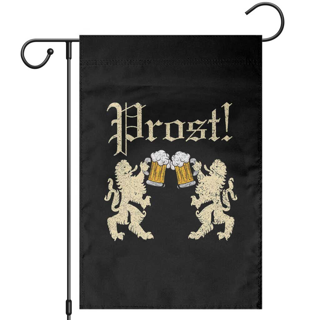 German Prost Garden Flag Lion Cheers Beer Drinking Oktoberfest - Wonder Print Shop