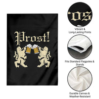 German Prost Garden Flag Lion Cheers Beer Drinking Oktoberfest - Wonder Print Shop