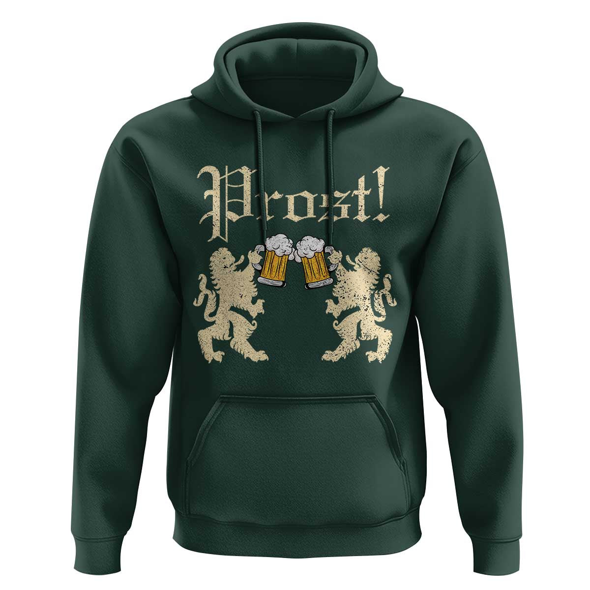 German Prost Hoodie Lion Cheers Beer Drinking Oktoberfest - Wonder Print Shop