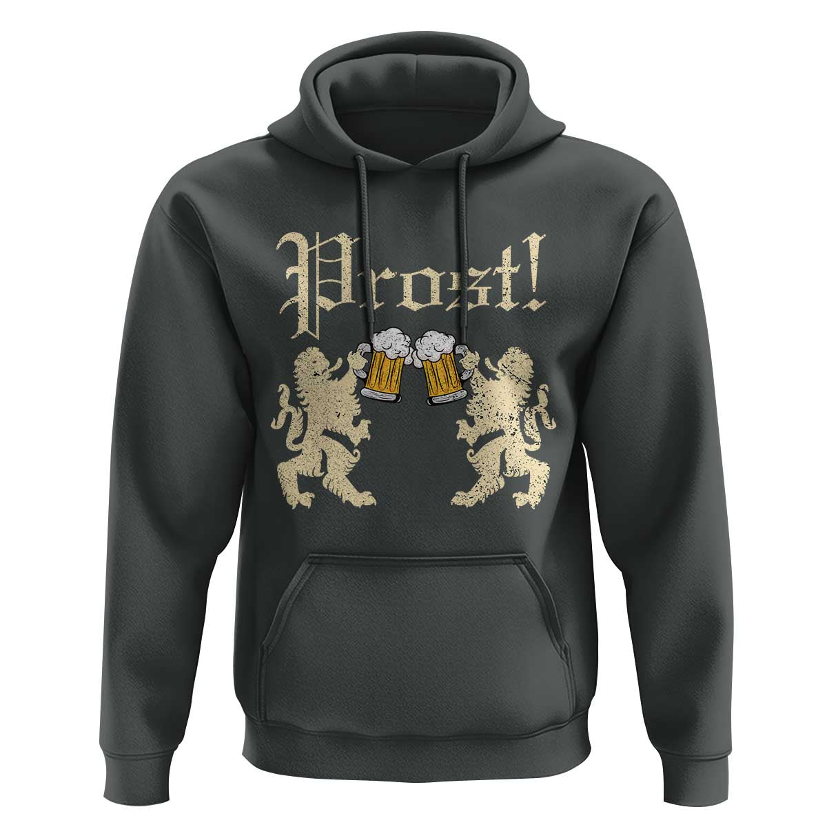 German Prost Hoodie Lion Cheers Beer Drinking Oktoberfest - Wonder Print Shop