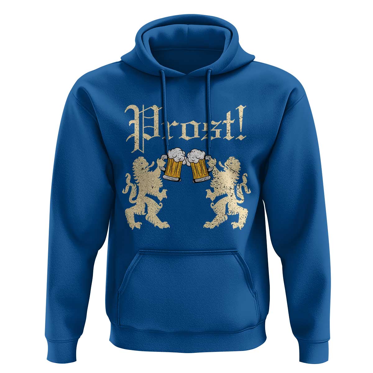 German Prost Hoodie Lion Cheers Beer Drinking Oktoberfest - Wonder Print Shop