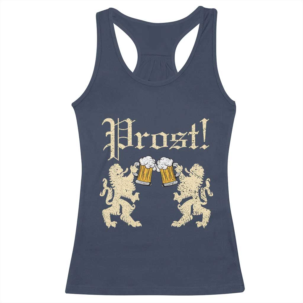 German Prost Racerback Tank Top Lion Cheers Beer Drinking Oktoberfest - Wonder Print Shop