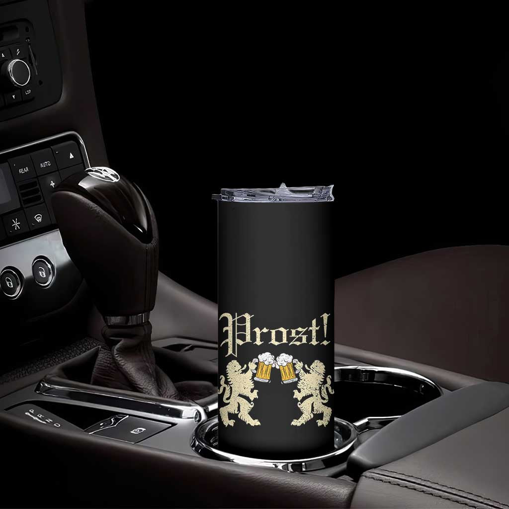 German Prost Skinny Tumbler Lion Cheers Beer Drinking Oktoberfest - Wonder Print Shop