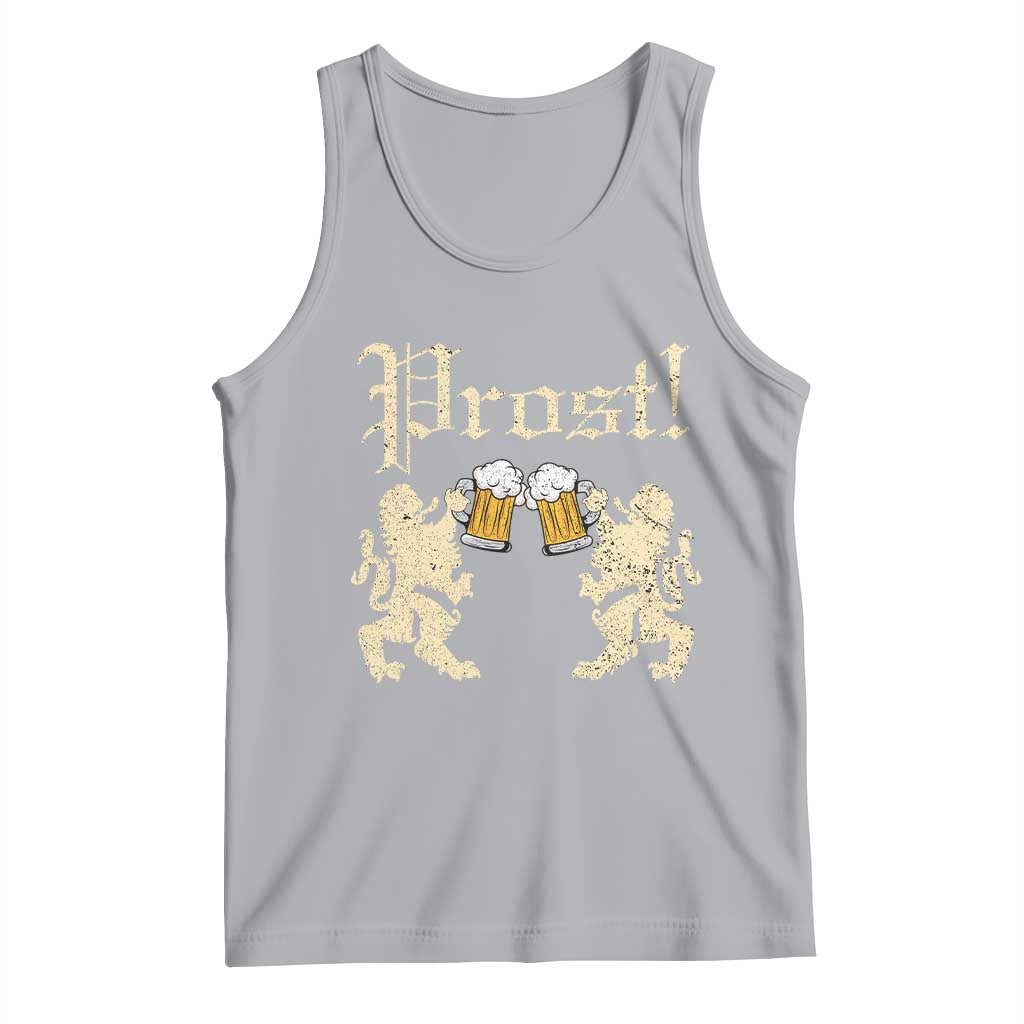 German Prost Tank Top Lion Cheers Beer Drinking Oktoberfest - Wonder Print Shop