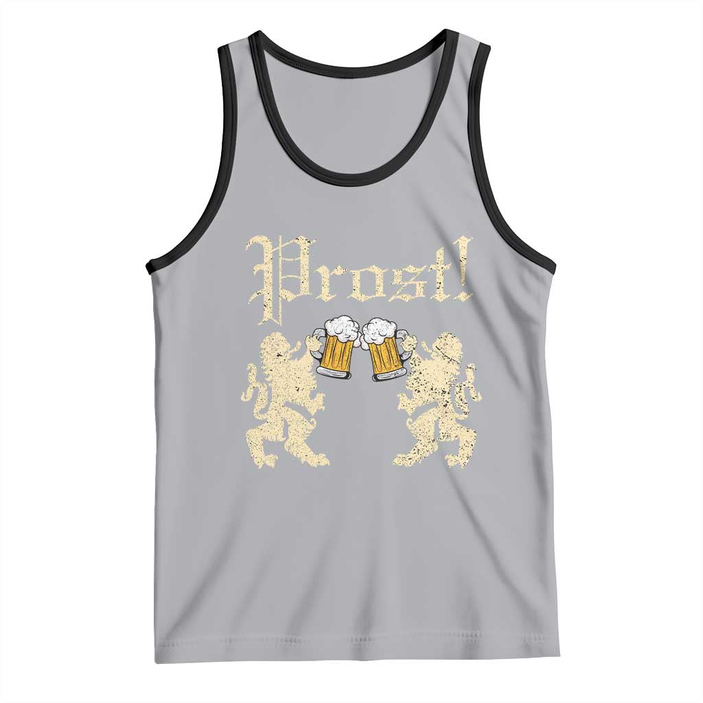 German Prost Tank Top Lion Cheers Beer Drinking Oktoberfest - Wonder Print Shop