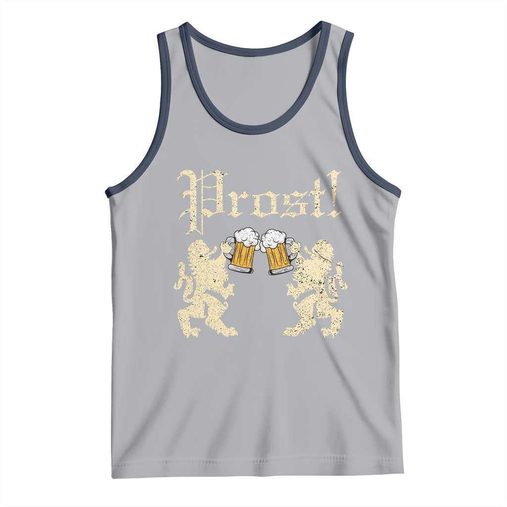 German Prost Tank Top Lion Cheers Beer Drinking Oktoberfest - Wonder Print Shop