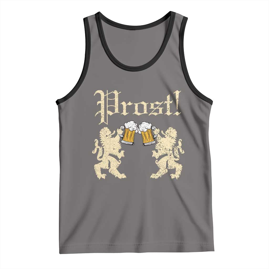 German Prost Tank Top Lion Cheers Beer Drinking Oktoberfest - Wonder Print Shop