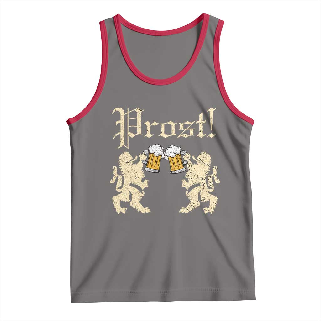 German Prost Tank Top Lion Cheers Beer Drinking Oktoberfest - Wonder Print Shop
